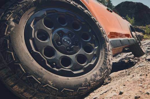 A close up of the 2026 Passport Trailsport Blackout's black wheels